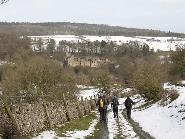 Haddon Hall in the snow